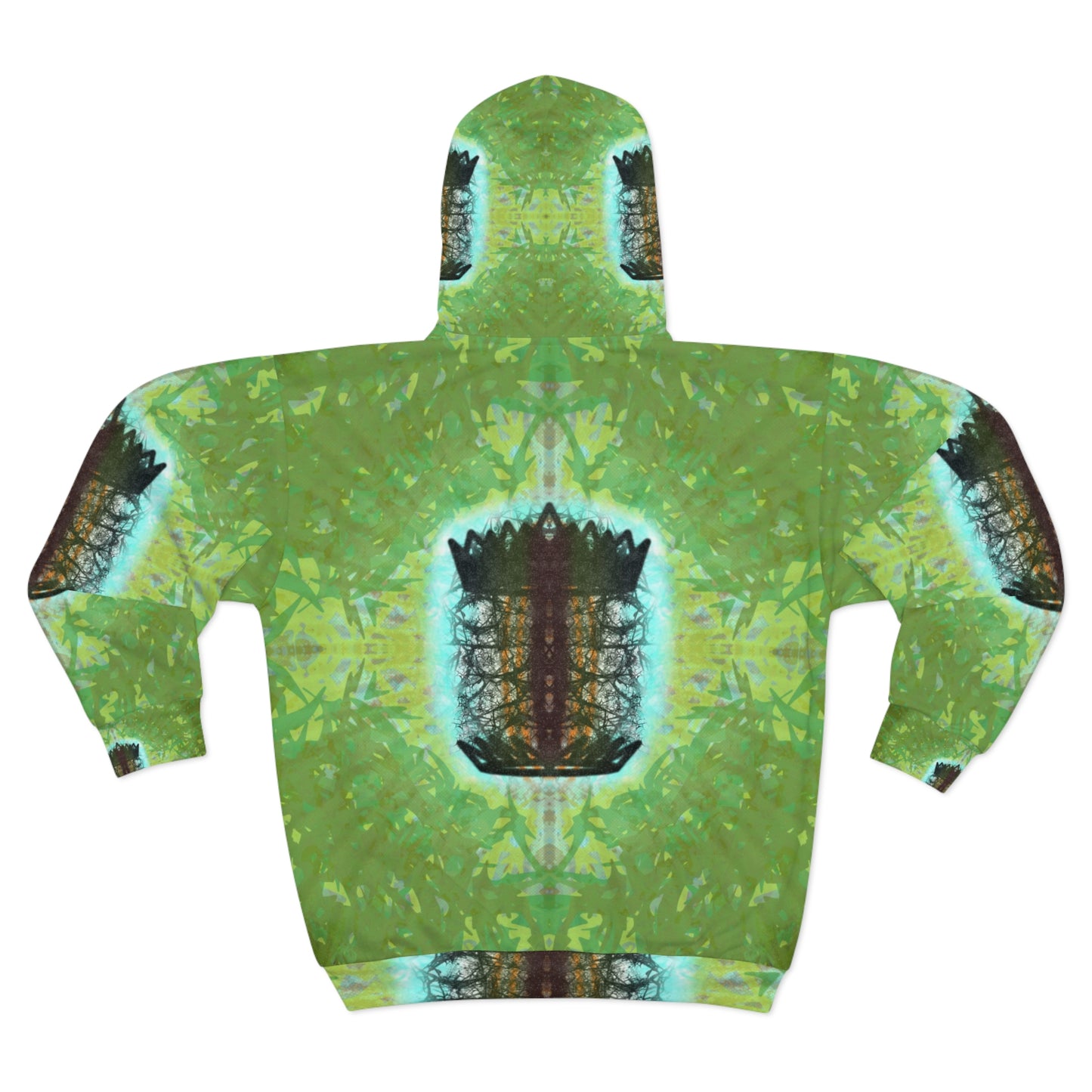 Verdant Sigil Unisex Zip Hoodie Leafy Green Streetwear